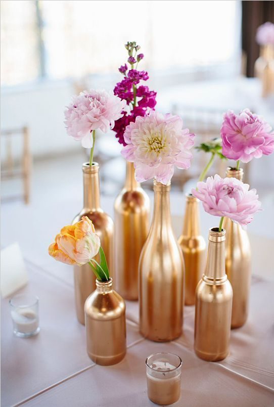 Décoration table mariage photophore fleurs